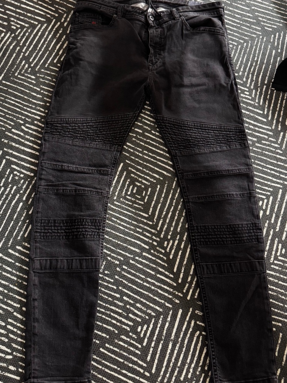 Diesel Bakari-NE JoggJeans Men's Size 34 | BkackGrey Moto Biker Slim Sweat-Jeans